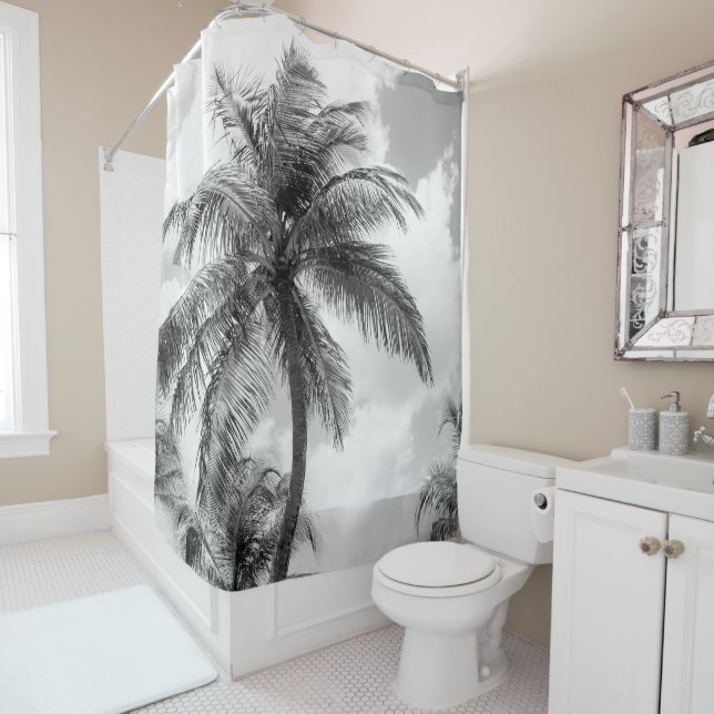 Lush Glam Palm Trees 1 Shower Curtain (In Situ)