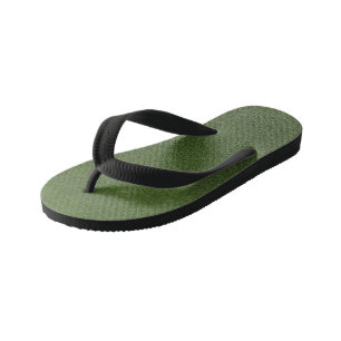 Lush Green Artificial Grass Nature Design Fresh Kid's Jandals