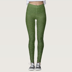 Lush Green Artificial Grass Nature Design Fresh Leggings