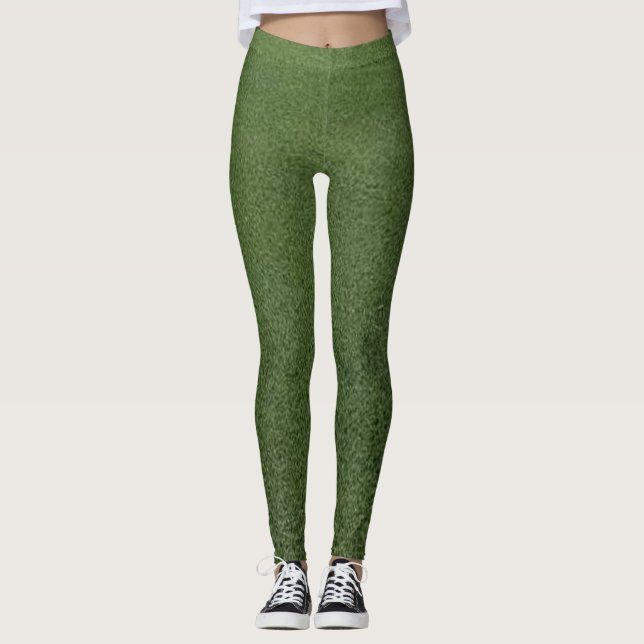 Lush Green Artificial Grass Nature Design | Fresh  Leggings (Front)