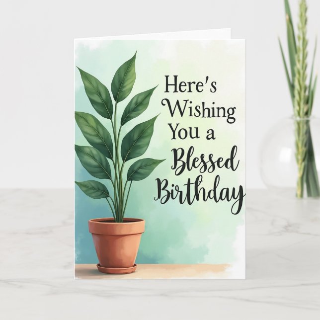 Lush Green Birthday Card (Front)