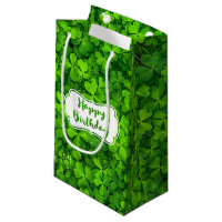 Lush Green Clovers with Water Drops Birthday