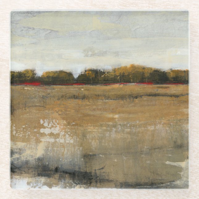 Lush Green Countryside Landscape Glass Coaster (Front)