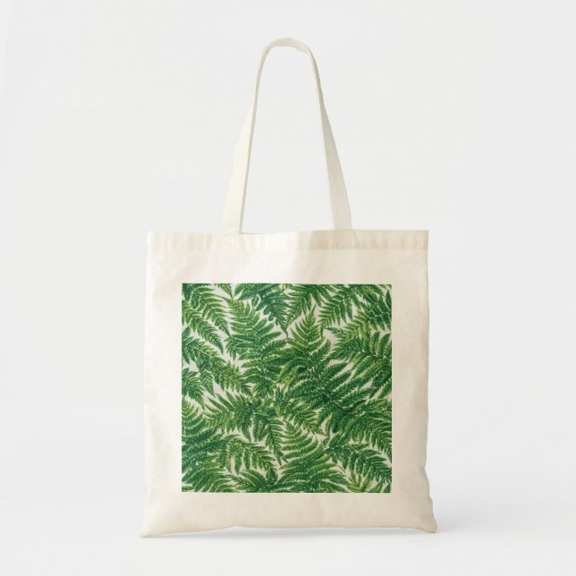 Lush Green Fern Botanical Pattern Tote Bag (Front)