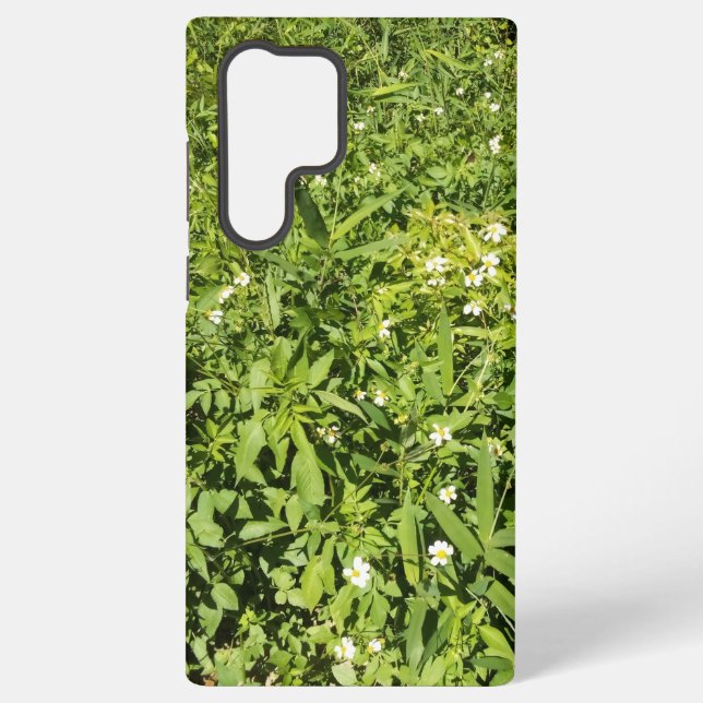 Lush green floral field samsung galaxy s22 ultra case (Back)