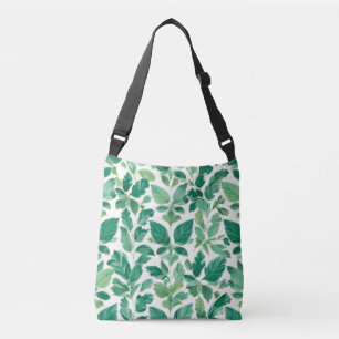 Lush Green Foliage Pattern Crossbody Bag