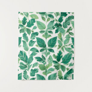 Lush Green Foliage Pattern Tapestry