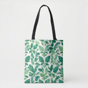 Lush Green Foliage Pattern Tote Bag