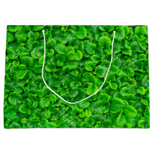 Lush Green Leaves Large Gift Bag