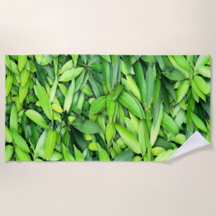 Lush Green Leaves Pattern – Nature Botanical Beach Towel