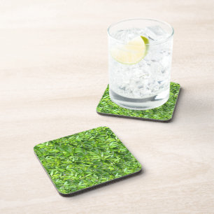 Lush Green Leaves Pattern – Nature Botanical Coaster