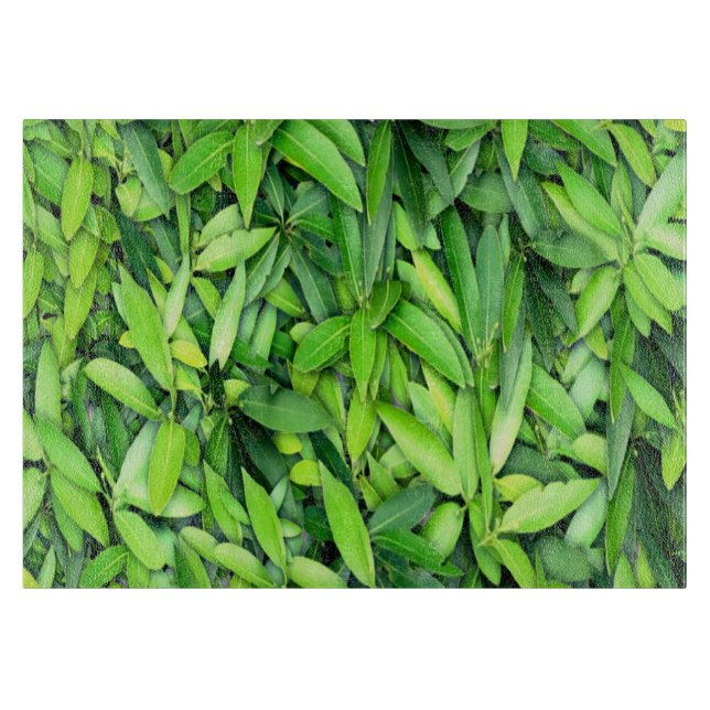 Lush Green Leaves Pattern – Nature Botanical  Cutting Board (Front)