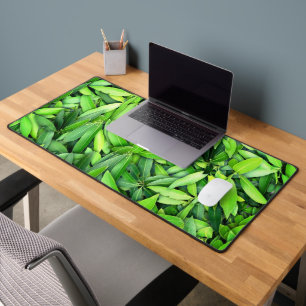 Lush Green Leaves Pattern – Nature Botanical  Desk Mat