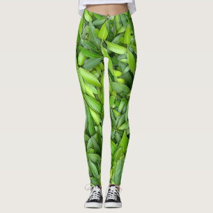 Lush Green Leaves Pattern – Nature Botanical Leggings