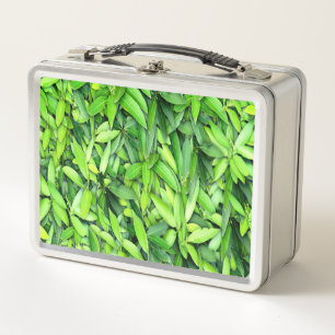 Lush Green Leaves Pattern – Nature Botanical Metal Lunch Box