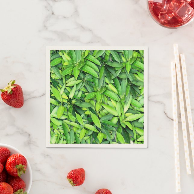 Lush Green Leaves Pattern – Nature Botanical  Napkin (Insitu)