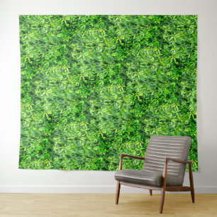 Lush Green Leaves Pattern – Nature Botanical  Tapestry