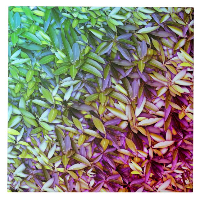 Lush Green Leaves Pattern – Nature Botanical  Tile (Front)
