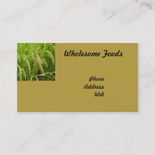 Lush Green Rice Field Ready for Harvest Business Card