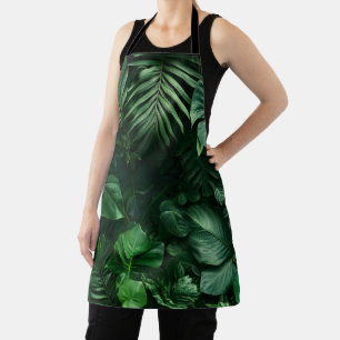 Lush Green Tropical Leaves  Apron