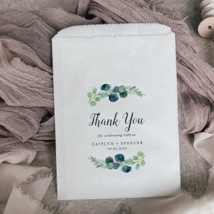 Lush Greenery and Eucalyptus Thank You Wedding Favour Bags