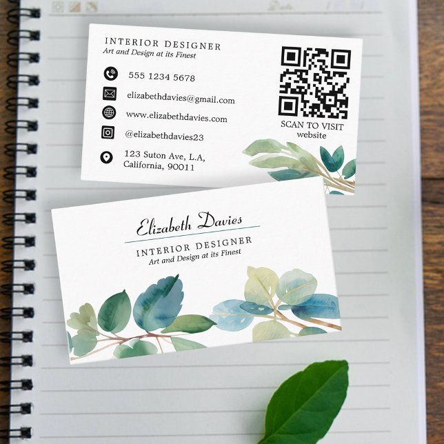 Lush Greenery eucalyptus Business Card (Creator Uploaded)