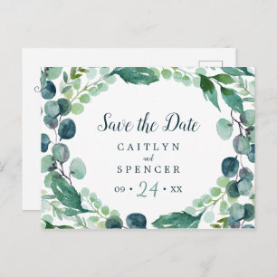 Lush Greenery & Eucalyptus Save the Date Postcard