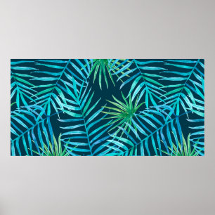 Lush greenery of tropical plants from jungle seaml poster
