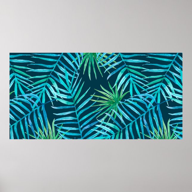 Lush greenery of tropical plants from jungle seaml poster (Front)