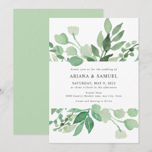 Lush Greenery wedding invitation 4197