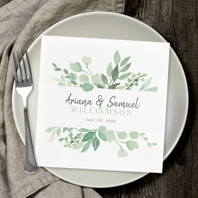 Lush Greenery Wedding Napkin (Creator Uploaded)