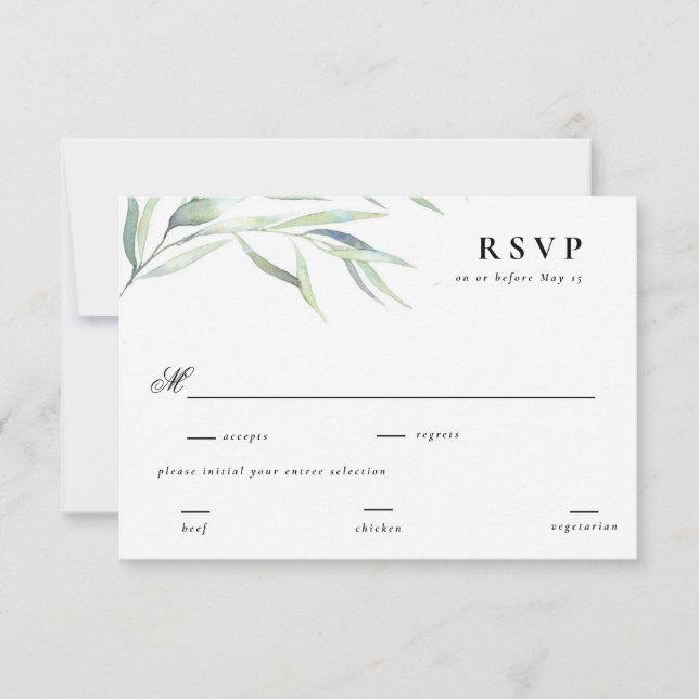 Lush Greenery Wedding RSVP Reply Card (Front)