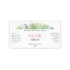 Lush Greenery White Serum Labels