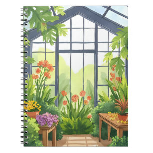 Lush Greenhouse Floral Botanical Garden Notebook