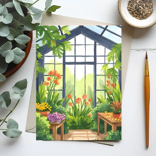 Lush Greenhouse Floral Botanical Garden Postcard