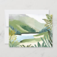 Lush Hillside | Green Watercolor Nature Painting