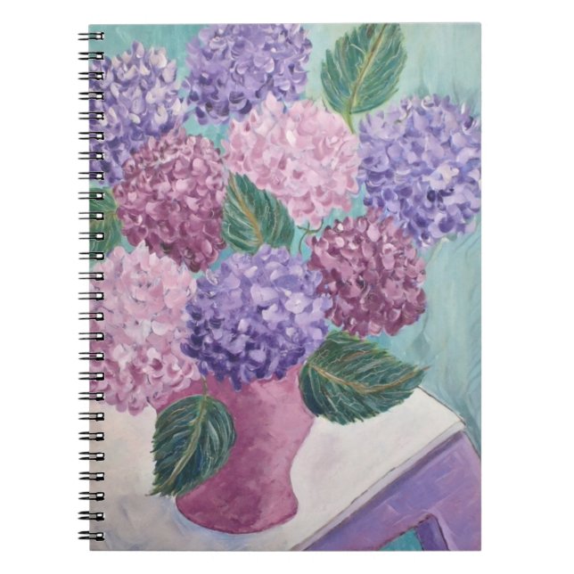 Lush Hydrangea Painting Spiral Notebook (Front)
