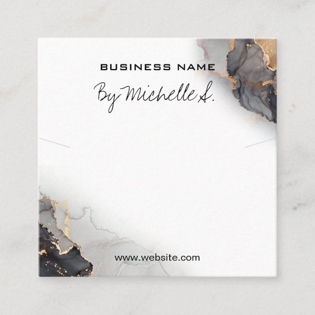 Lush Ink Black And Gold Pendant Packaging Card (Front)