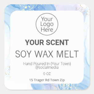 Lush Ink Flow Blue Soy Wax Melt Product Labels