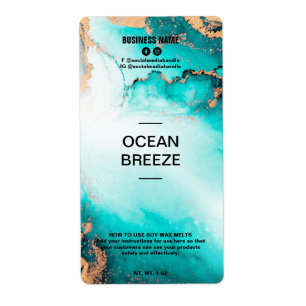 Lush Ink Ocean Blue Soy Wax Melt Labels