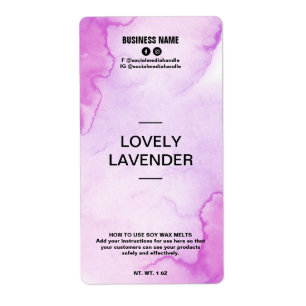 Lush Ink Purple Soy Wax Melt Labels