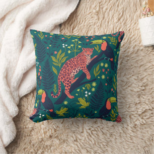 Lush Jungle Animal Pattern Cushion
