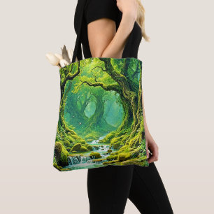 Lush Jungle Waterfall Bliss Tote Bag