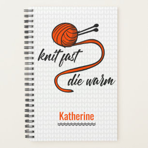 Lush Lava Orange Knit Fast, Die Warm Planner