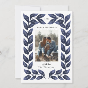 Lush Leafy Border Holiday Card