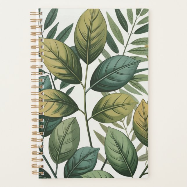 Lush Leafy Elegance Planner (Front)
