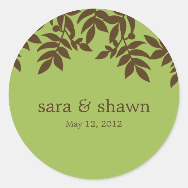 Lush Leaves Favour Stickers or Envelope Seals (Front)