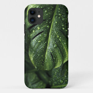 Lush Monstera Leaves with Morning Dew Drops Case-Mate iPhone Case