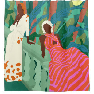 Lush Nights & Flowing Dresses Shower Curtain