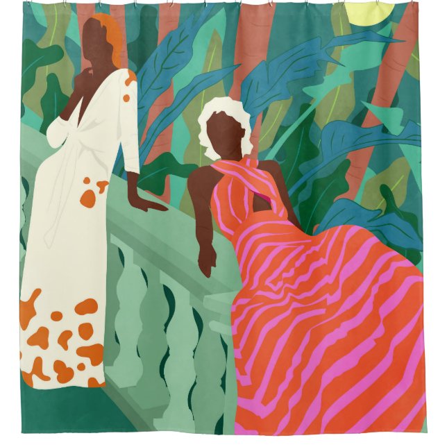 Lush Nights & Flowing Dresses Shower Curtain (Front)